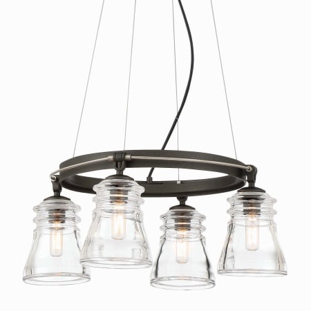 Minka Lavery Graham Avenue 4 Light 20" Wide Ring Chandelier Smoked Iron / Brushed Nickel