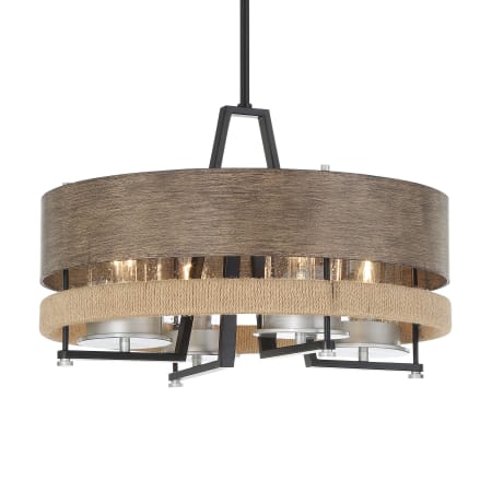 Minka Lavery Silver Creek 4 Light 20" Wide Pendant Stone Grey / Coal / Brushed Nickel