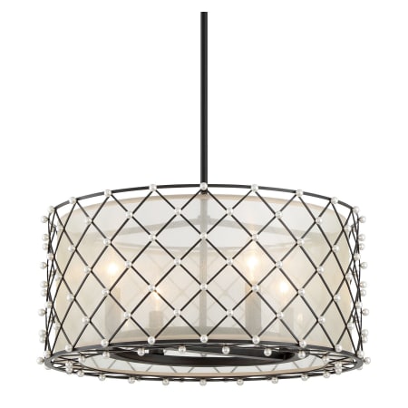 Minka Lavery Sheer Elegance 4 Light 21" Wide Taper Candle Pendant Coal