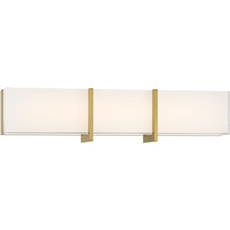 Minka Lavery High Rise 24" Wide LED Bath Bar with Frosted Glass Shade Brushed Gold