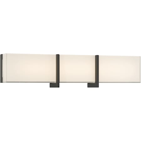 Minka Lavery High Rise 24" Wide LED Bath Bar with Frosted Glass Shade Dark Matte Black