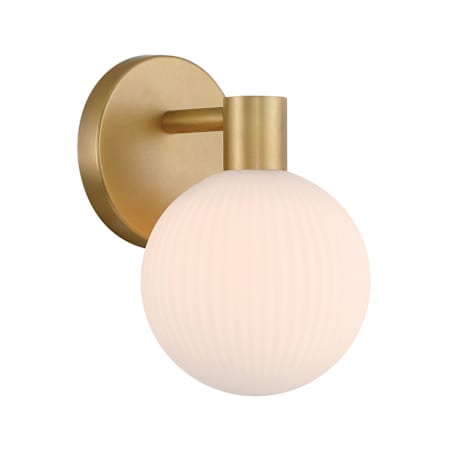 Minka Lavery Fenton 9" Tall Bathroom Sconce with Ribbed Glass Legacy Brass