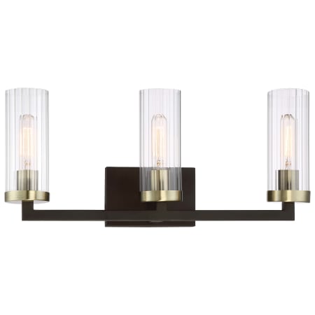 Minka Lavery Ainsley Court 3 Light 23" Wide Bathroom Vanity Light Aged Kinston Bronze with Brushed Brass