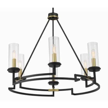 Minka Lavery Hillstone 6 Light 30" Wide Pillar Candle Style Chandelier Sand Coal / Soft Brass