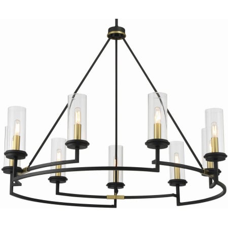 Minka Lavery Hillstone 9 Light 40" Wide Pillar Candle Style Chandelier Sand Coal / Soft Brass