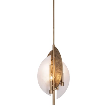 Minka Lavery Saint Martin 4 Light 14" Wide Pendant with Alabaster Shade Ashen Gold