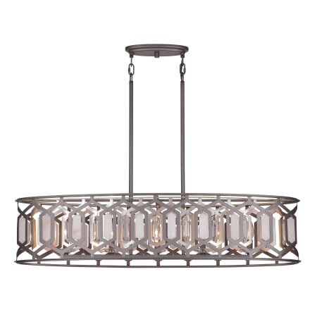 Minka Lavery Hexly 5 Light 44" Wide Linear Chandelier Coal