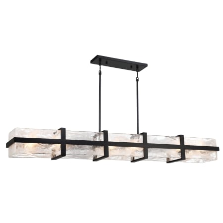 Minka Lavery Cloud Break 12 Light 60" Wide Linear Chandelier Coal