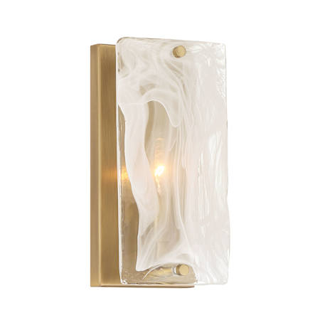 Minka Lavery Veil 10" Tall Wall Sconce with Frosted Glass Shade Legacy Brass