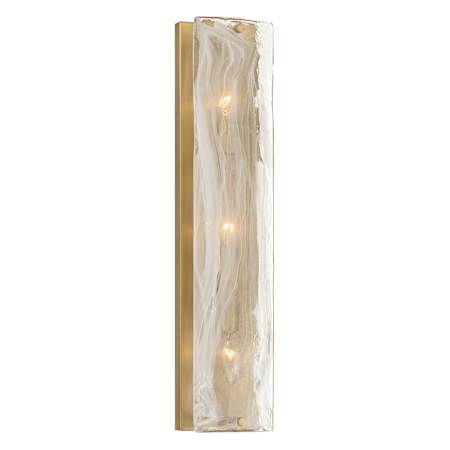 Minka Lavery Veil 3 Light 22" Tall Bathroom Sconce with Frosted Glass Legacy Brass
