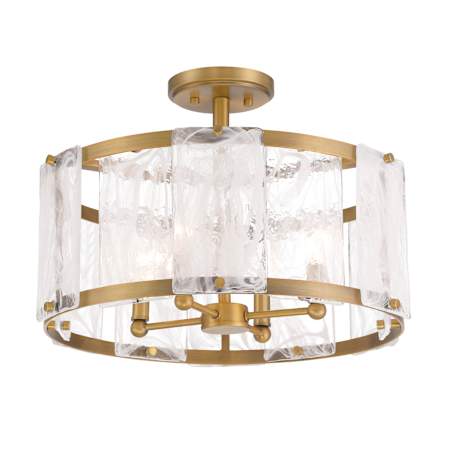 Minka Lavery Veil 4 Light 18" Wide Semi-Flush Drum Ceiling Fixture Legacy Brass