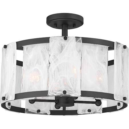 Minka Lavery Veil 4 Light 18" Wide Semi-Flush Drum Ceiling Fixture Dark Matte Black
