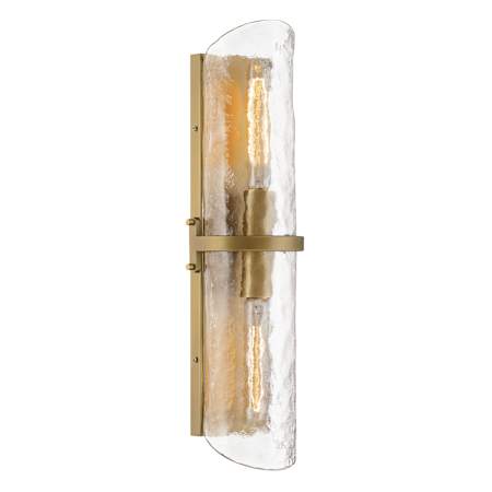 Minka Lavery Elora 2 Light 22" Tall Bathroom Sconce with Water Glass Legacy Brass