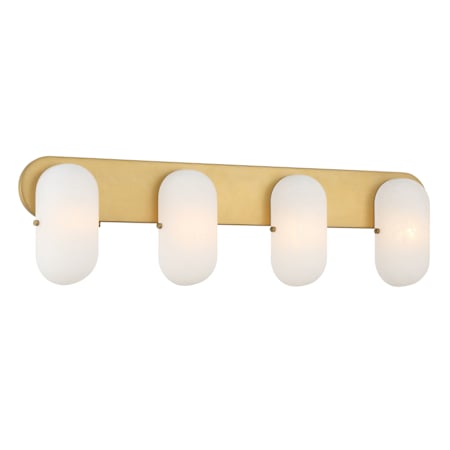 Minka Lavery Heathcote 4 Light 32" Wide Bathroom Vanity Light with Etched Glass Shades Legacy Brass