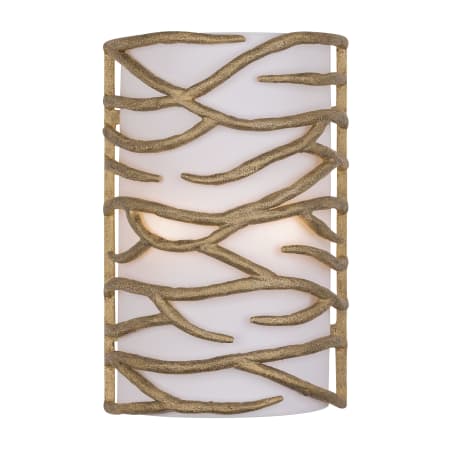 Minka Lavery Branch Reality 2 Light 16" Tall Wall Sconce with Fabric Shade Textured Ashen Gold