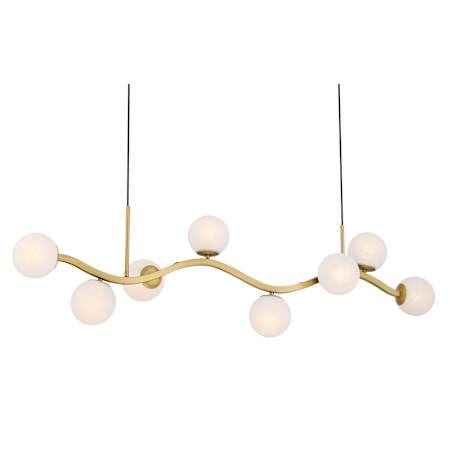 Minka Lavery Curven 8 Light 54" Long Abstract Linear Chandelier Legacy Brass
