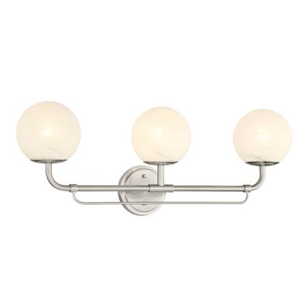 Minka Lavery Whitehall 3 Light 28" Wide Bathroom Vanity Light with Etched Glass Shades Brushed Nickel