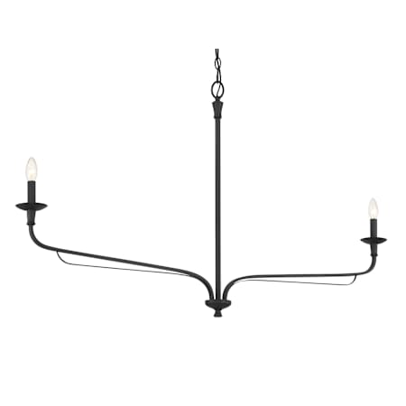 Minka Lavery Velena 2 Light 47" Long Taper Candle Style Chandelier Dark Matte Black