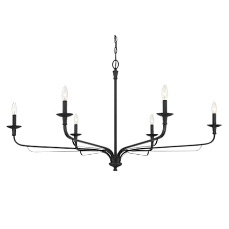 Minka Lavery Velena 6 Light 48" Wide Taper Candle Style Chandelier Dark Matte Black