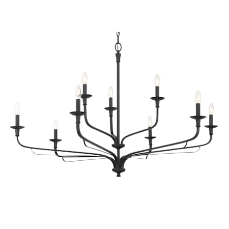 Minka Lavery Velena 9 Light 48" Wide Taper Candle Style Chandelier Dark Matte Black