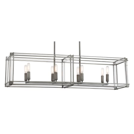 Minka Lavery Langen Square 8 Light 40" Wide Linear Chandelier Antique Nickel