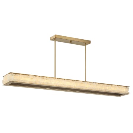 Minka Lavery Divinely 60" Wide LED Crystal Linear Chandelier Celeste Brass