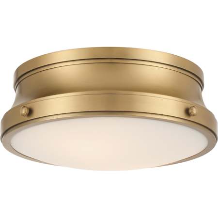 Minka Lavery Purelight 2 Light 15" Wide Flush Mount Bowl Ceiling Fixture with Etched Opal Glass Shade Legacy Brass