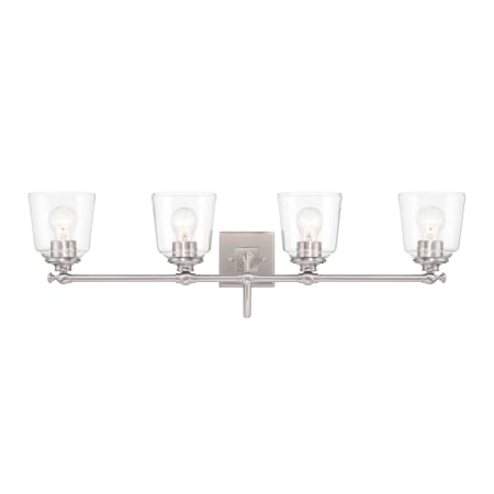 Minka Lavery Antonia 4 Light 35" Wide Vanity Light with Clear Glass Shades Brushed Nickel