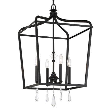 Minka Lavery Laurel Estate 4 Light 17" Wide Crystal Pendant Coal
