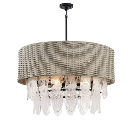 Minka Lavery Breaker Isle 9 Light 33" Wide Crystal Pendant Coal