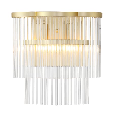 Minka Lavery Azura 2 Light 12" Tall Wall Sconce with Clear Glass Shade Heirloom Brass