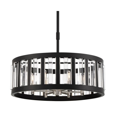 Minka Lavery Majestic Splendor 6 Light 26" Wide Pendant Polished Nickel / Sand Coal
