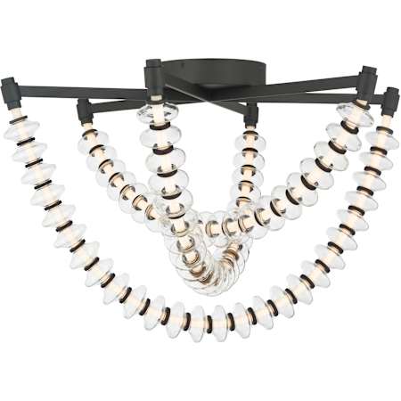 Minka Lavery Pearl 28" Wide LED Semi-Flush Ceiling Fixture with Clear, Blown Glass Shades Dark Matte Black