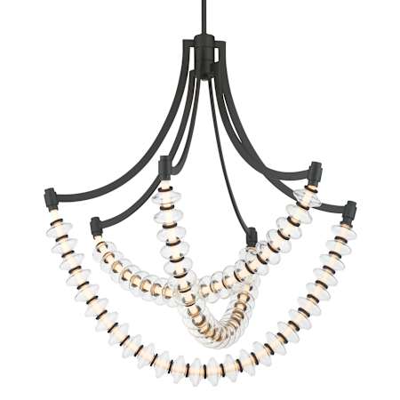 Minka Lavery Pearl 29" Wide LED Abstract Chandelier with Clear, Blown Glass Shades Dark Matte Black