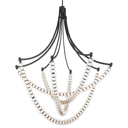 Minka Lavery Pearl 49" Wide LED Abstract Chandelier with Clear, Blown Glass Shades Dark Matte Black