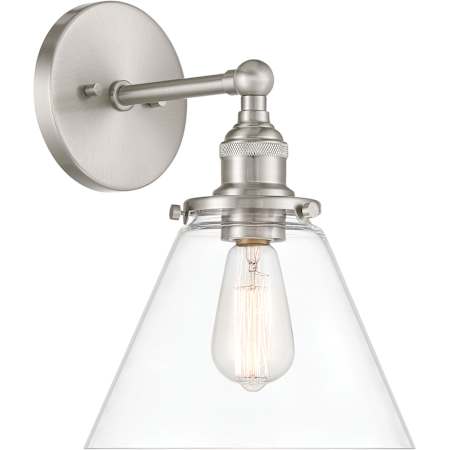 Minka Lavery Barwell 14" Tall Bathroom Sconce with Clear Glass Shade Brushed Nickel