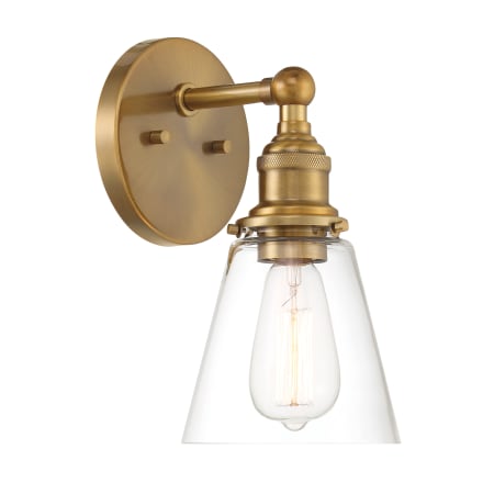 Minka Lavery Barwell 12" Tall Bathroom Sconce with Clear Glass Shade Oxidized Aged Brass
