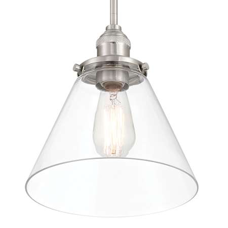 Minka Lavery Barwell 10" Wide Mini Pendant with Clear Glass Shade Brushed Nickel