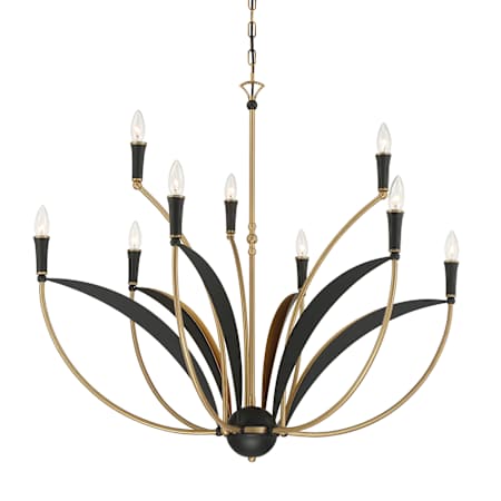 Minka Lavery Miller 9 Light 36" Wide Taper Candle Style Chandelier Legacy Brass / Sand Coal