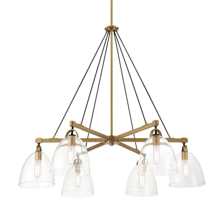 Minka Lavery Sommersby 6 Light 36" Wide Chandelier Legacy Brass / Matte Black