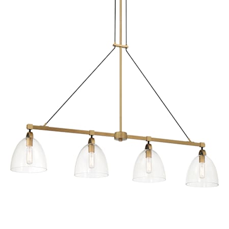 Minka Lavery Sommersby 4 Light 46" Long Linear Chandelier Legacy Brass / Matte Black