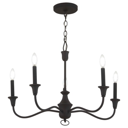 Minka Lavery Halifax County 5 Light 28" Wide Taper Candle Style Chandelier Textured Black