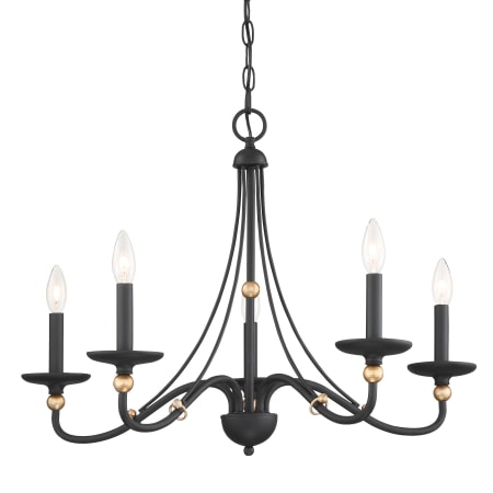 Minka Lavery Westchester County 5 Light 28" Wide Taper Candle Chandelier Sand Coal with Skyline Gold Leaf