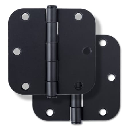 Miseno 3-1/2 x 3-1/2 Plain Bearing 5/8" Radius Corner Door Hinge - Pair Matte Black