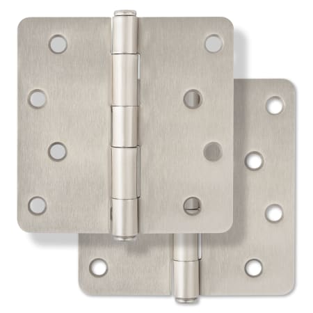 Miseno 4 x 4 Plain Bearing 1/4" Radius Corner Door Hinge - Pair Satin Nickel