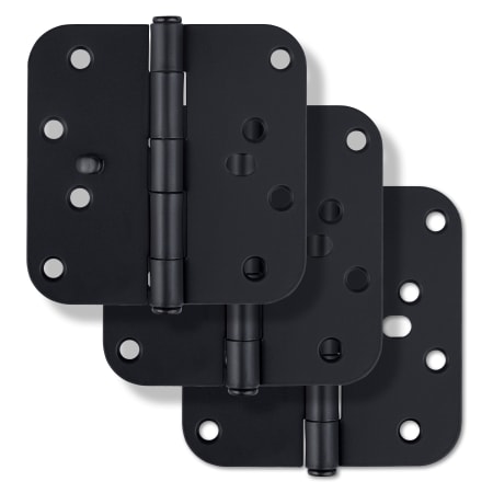 Miseno 4 x 4 Plain Bearing 5/8" Radius Corner Door Hinge - Pack of 3 Matte Black