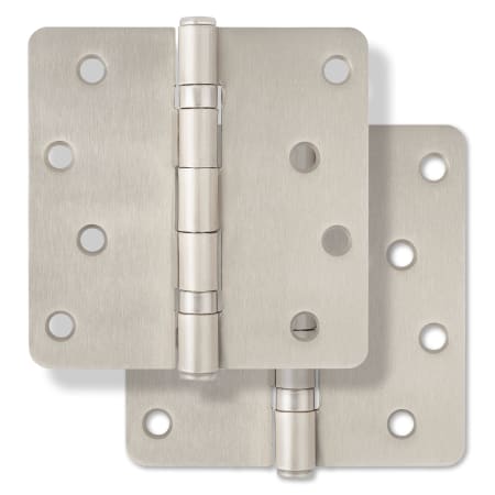 Miseno 4 x 4 Ball Bearing 1/4" Radius Corner Door Hinge - Pair Satin Nickel