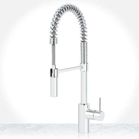 Miseno Mia 1.8 GPM Pre-Rinse Pulldown Kitchen Faucet - Includes Optional Deck Plate Polished Chrome