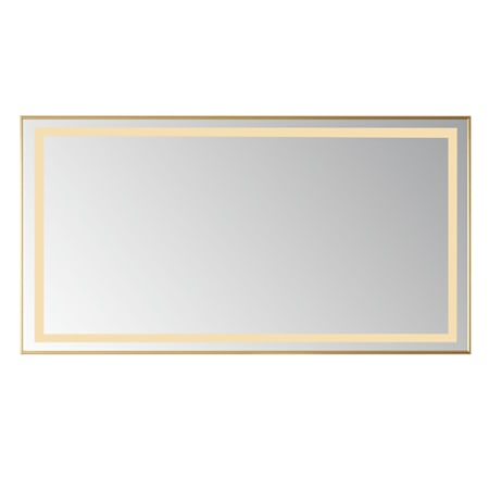 Miseno 60" Rectangular Aluminum Framed LED Wall Mount Bathroom Vanity Mirror Brushed Gold Frame