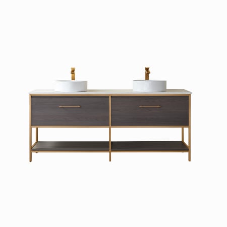 Miseno Murcia 72" Free Standing Double Basin Vanity Set with Cabinet and Stone Composite Vanity Top Suleiman Oak
